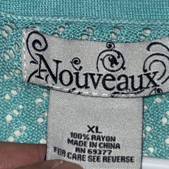 Woman blue sheer cardigan long sleeve size Xl - Picture 4 of 5